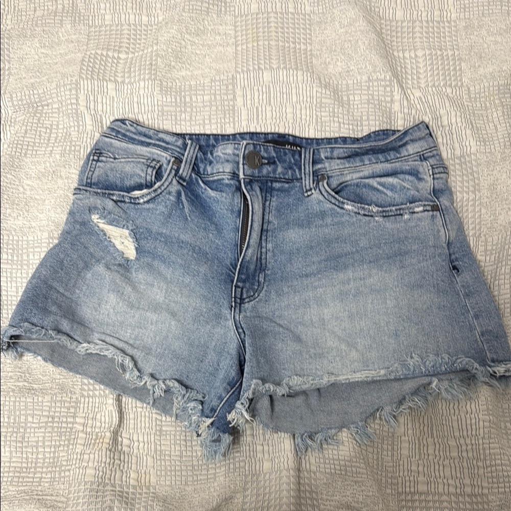 Kut from the Kloth Blue Jean Shorts Distressed High-Waisted
